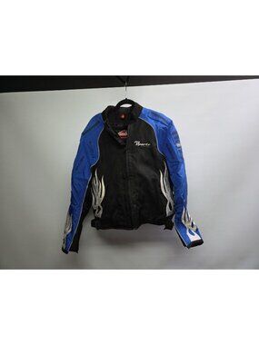 Hein Gericke Pro Sport Moto Jacket Size XL Extra Large Blue Fire Flame